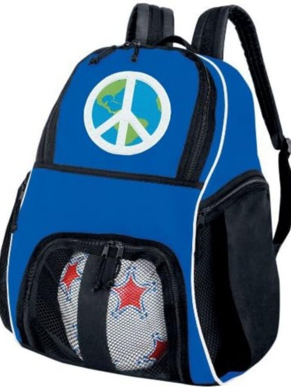 Peace Sign Soccer & Volleyball Backpack - Stylish Travel Bag for Practice
